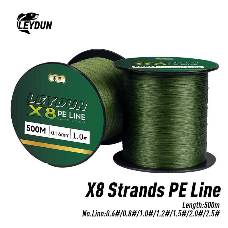 Fish Finder Cable - LEYDUN 500m マイクロニューフィッシングライン 8本撚りPE 日本製スムースマルチフィラメントライン 海釣り